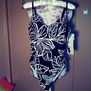 Sears Christina One Piece Swimsuit B&W